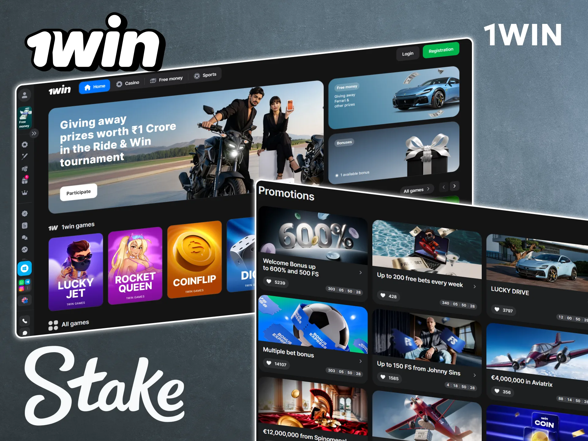 Choose the 1Win website as an alternative to Stake.